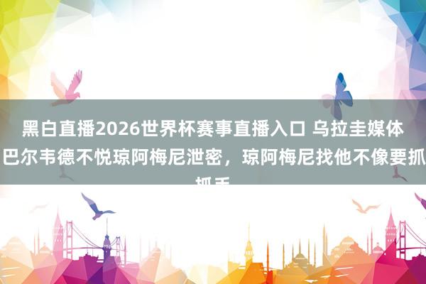 黑白直播2026世界杯赛事直播入口 乌拉圭媒体：巴尔韦德不悦琼阿梅尼泄密，琼阿梅尼找他不像要抓手