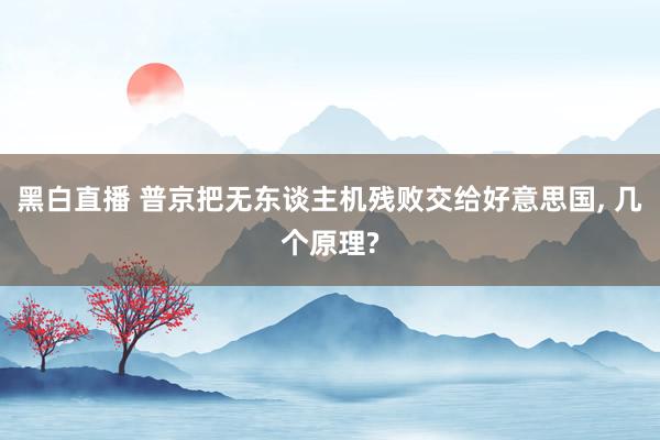 黑白直播 普京把无东谈主机残败交给好意思国, 几个原理?