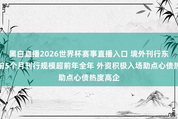 黑白直播2026世界杯赛事直播入口 境外刊行东说念主前5个月刊行规模超前年全年 外资积极入场助点心债热度高企