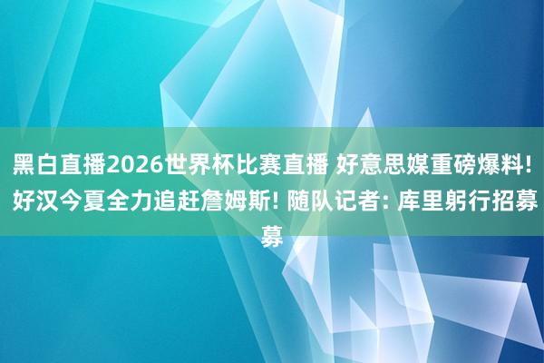 黑白直播2026世界杯比赛直播 好意思媒重磅爆料! 好汉今夏全力追赶詹姆斯! 随队记者: 库里躬行招募