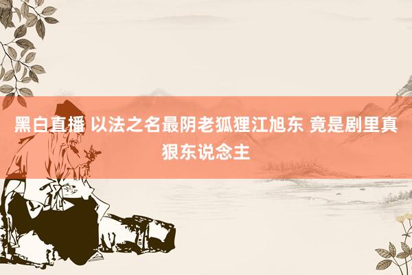 黑白直播 以法之名最阴老狐狸江旭东 竟是剧里真狠东说念主