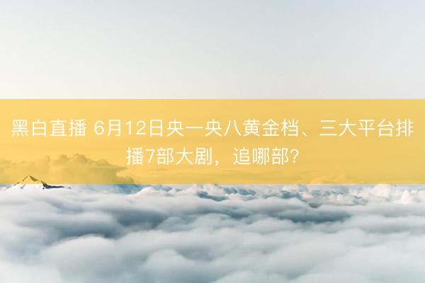 黑白直播 6月12日央一央八黄金档、三大平台排播7部大剧，追哪部？